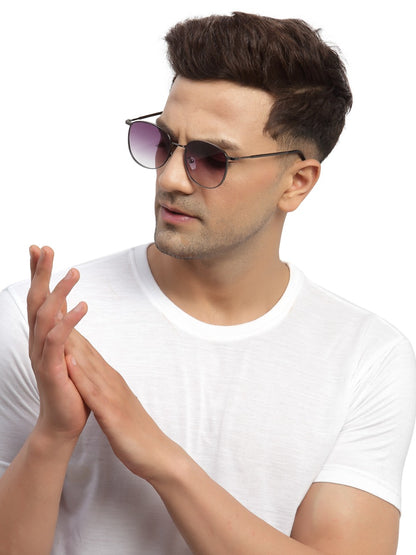 Gradient Purple Metal UV Sunglass for Men and Women