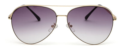 Golden Gradient Purple Aviator Sunglass for Men and Women