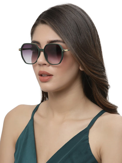 Green Oval UV 400 Polarised Sunglass for Women