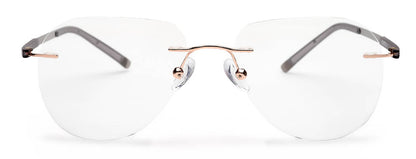 Grey Aviator Rimless Metal Frame for Men & Women