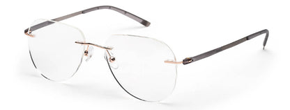 Grey Aviator Rimless Metal Frame for Men & Women