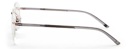 Grey Aviator Rimless Metal Frame for Men & Women