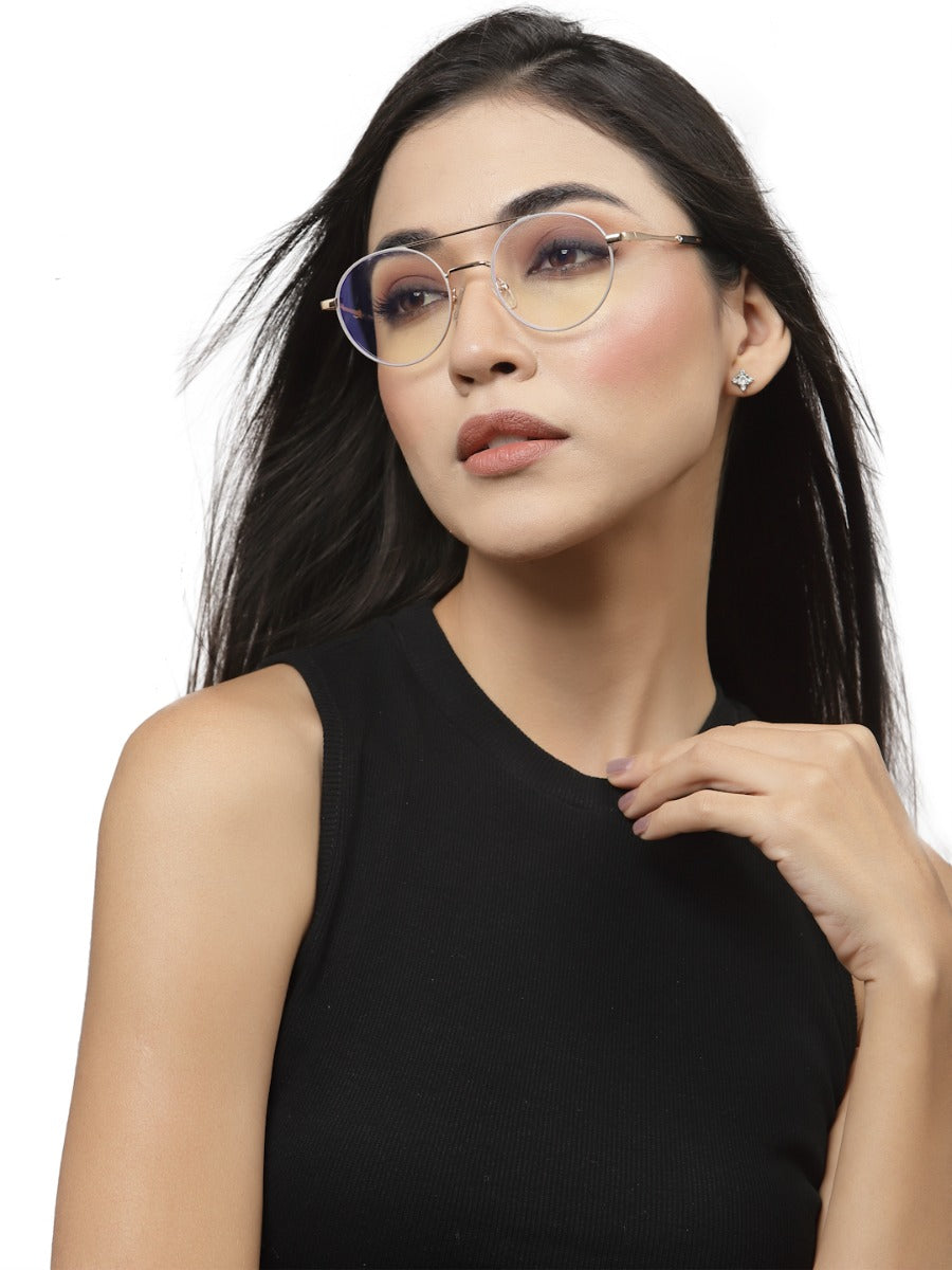 Round Gold Frame Glasses Gold Frame Chasma GKB EYECARE PRIVATE LIMITED