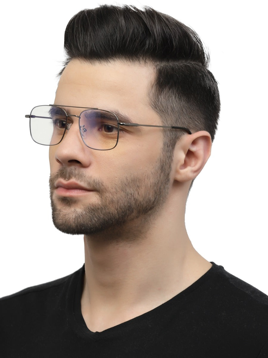 Gunmetal Square Eyeglass for Men