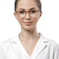 Transparent Light Brown Cat Eye Glasses Frames with Full Rim Acetate