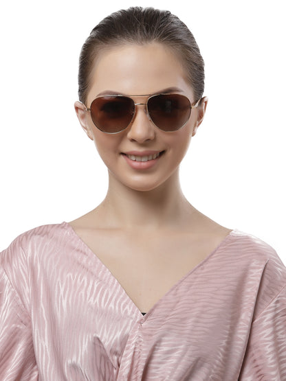 Golden Aviator Full Rim Metal Sunglasses