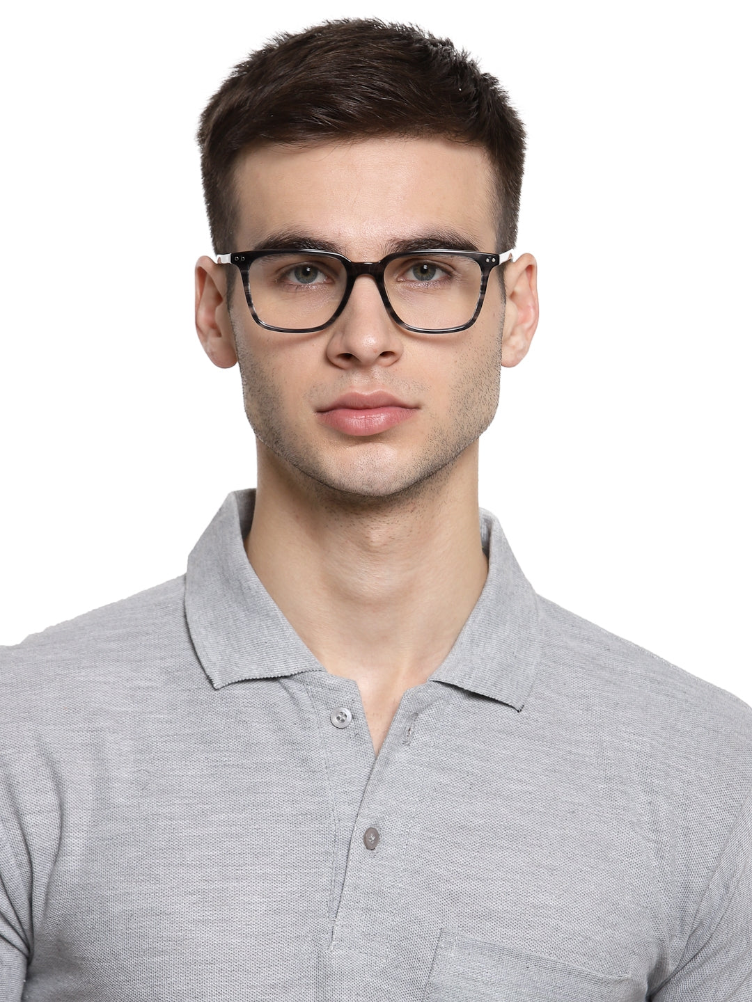 Blue Tort Square Full Rim Acetate Eyeglass Frame for Men