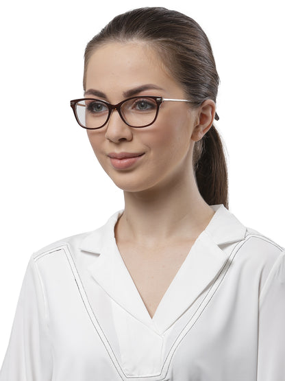 Brown Cateyes Full Rim Acetate Metal Frame for Ladies