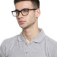 Dark Brown Rectangle Full Rim Acetate Eyeglass Frame for Men