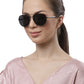 Black Aviator Full Rim Metal Sunglasses