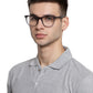 Transparent Grey Square Full Rim Acetate Frame for Men