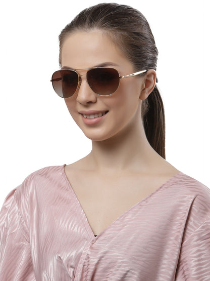 Golden Aviator Full Rim Metal Sunglasses