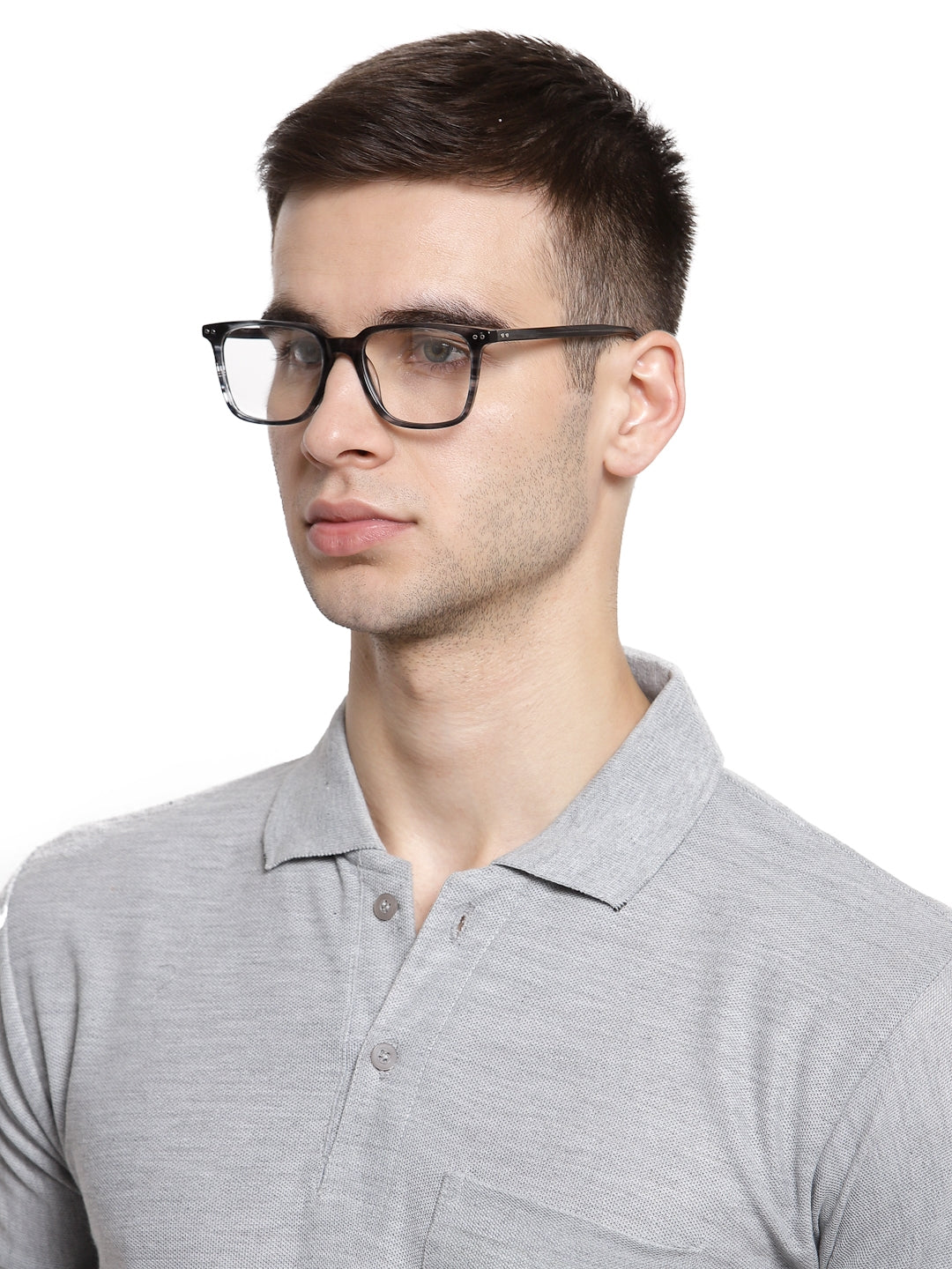 Blue Tort Square Full Rim Acetate Eyeglass Frame for Men