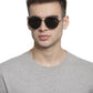 Black Aviator Full Rim Metal Sunglasses