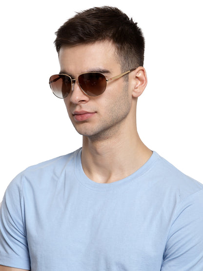 Golden Aviator Full Rim Metal Sunglasses