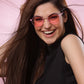 Pink Shade Round Shape UV Sunglass