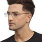 Black Rectangle Rimless Metal Frame for Men & Women