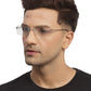 Silver Rectangle Rimless Metal Frame for Men & Women