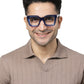 Thick Blue Square Full Rim Acetate Frame