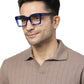 Thick Blue Square Full Rim Acetate Frame