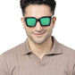 Thick Square Green Mirror Sunglass