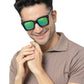 Thick Square Green Mirror Sunglass