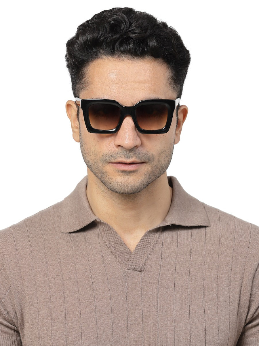 Thick Square Gradient Brown Sunglass