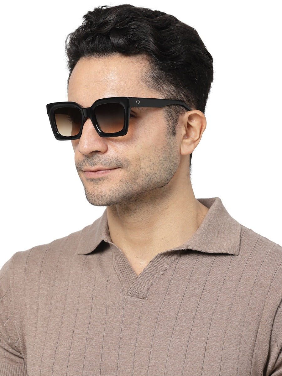 Thick Square Gradient Brown Sunglass