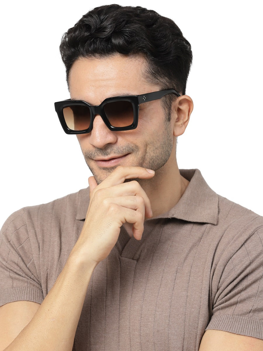 Thick Square Gradient Brown Sunglass