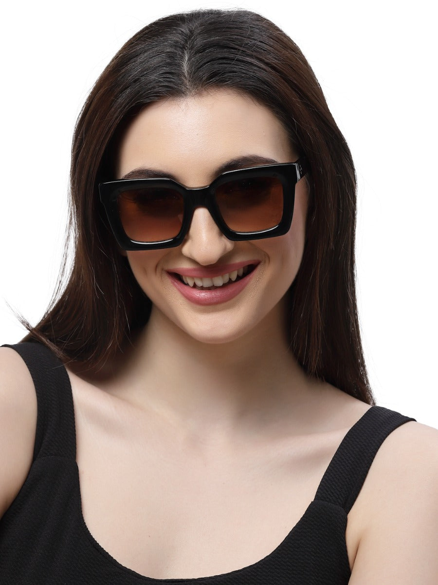 Thick Square Gradient Brown Sunglass