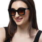 Thick Square Gradient Brown Sunglass