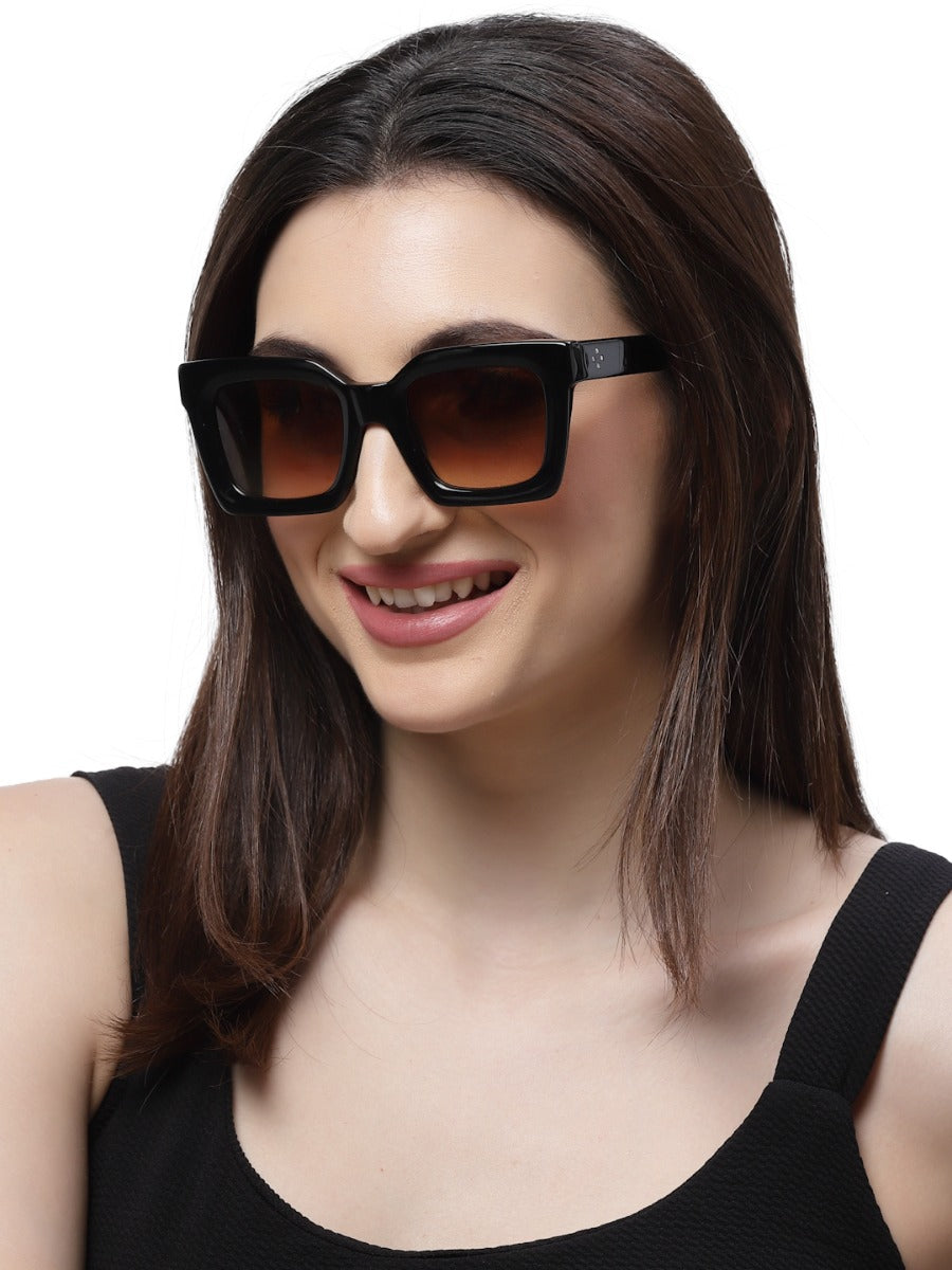 Thick Square Gradient Brown Sunglass