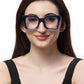 Thick Blue Square Full Rim Acetate Frame