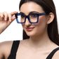 Thick Blue Square Full Rim Acetate Frame