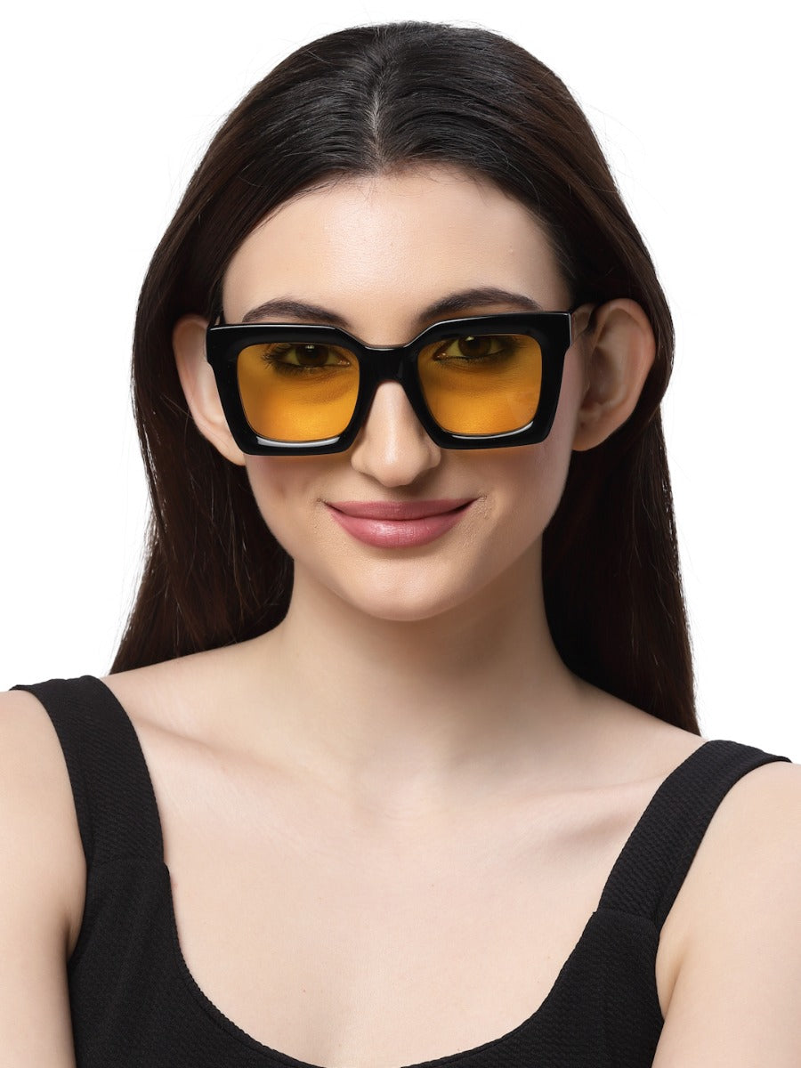 Vintage Thick Yellow Square Sunglass