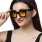 Vintage Thick Yellow Square Sunglass