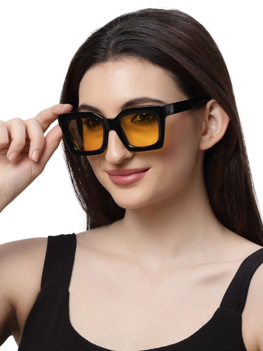 Vintage Thick Yellow Square Sunglass