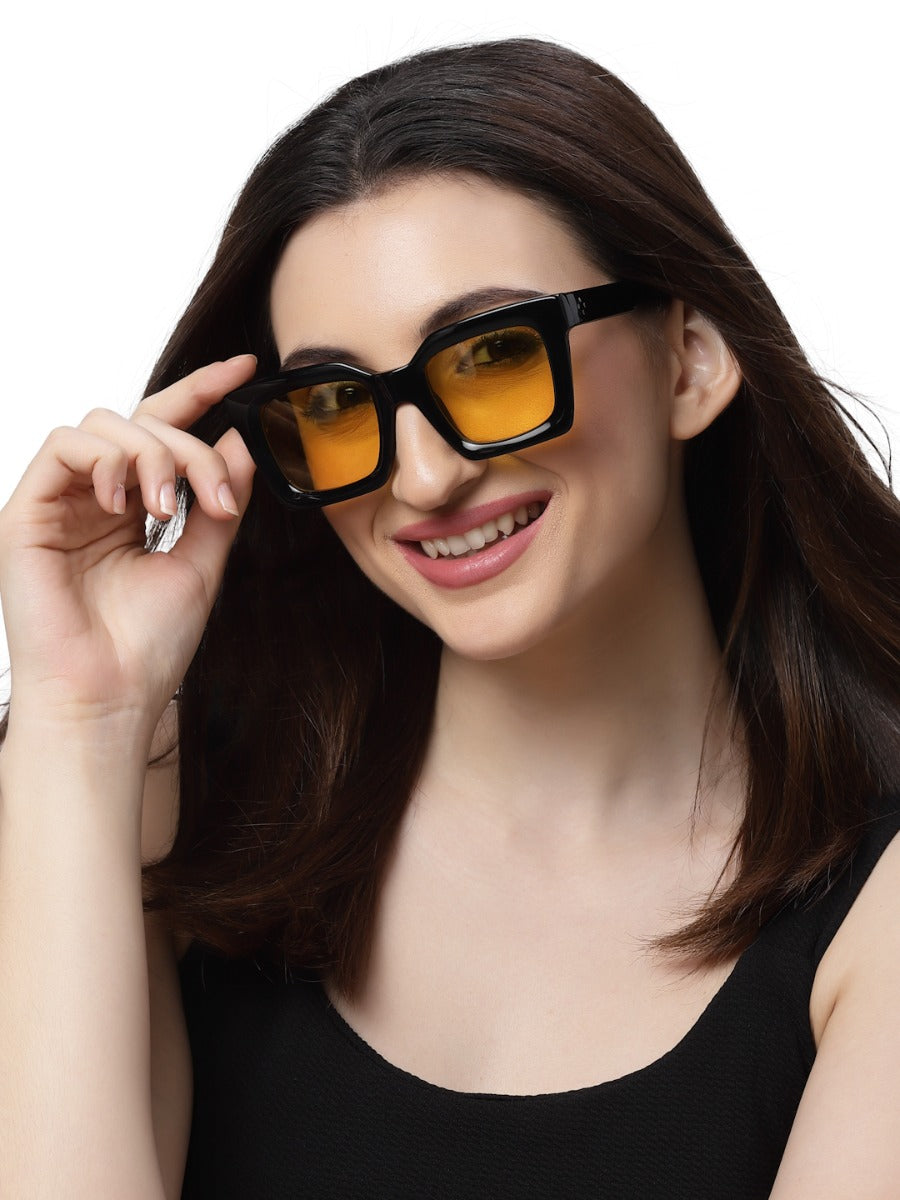 Vintage Thick Yellow Square Sunglass