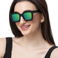 Thick Square Green Mirror Sunglass