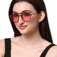 Retro Pink Square Sunglass