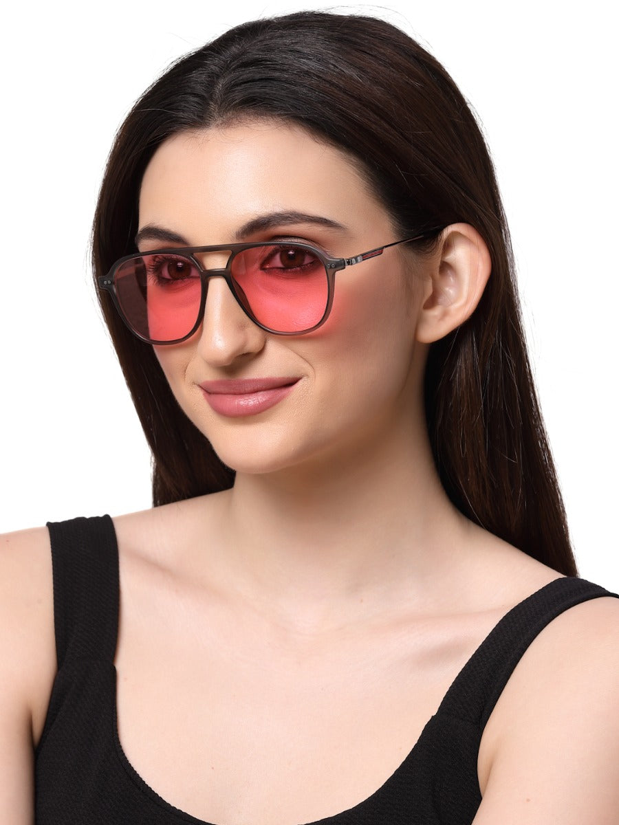 Retro Pink Square Sunglass