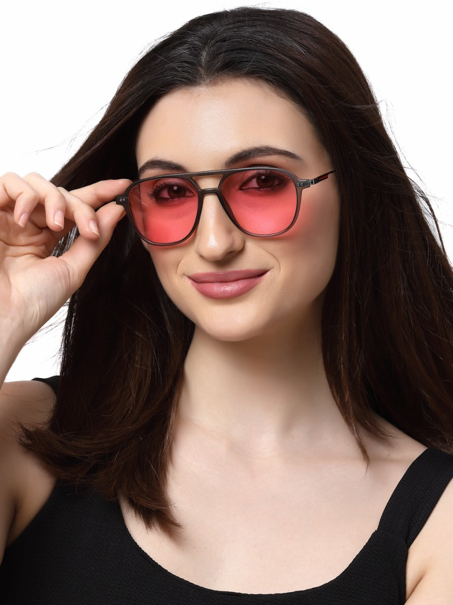 Retro Pink Square Sunglass