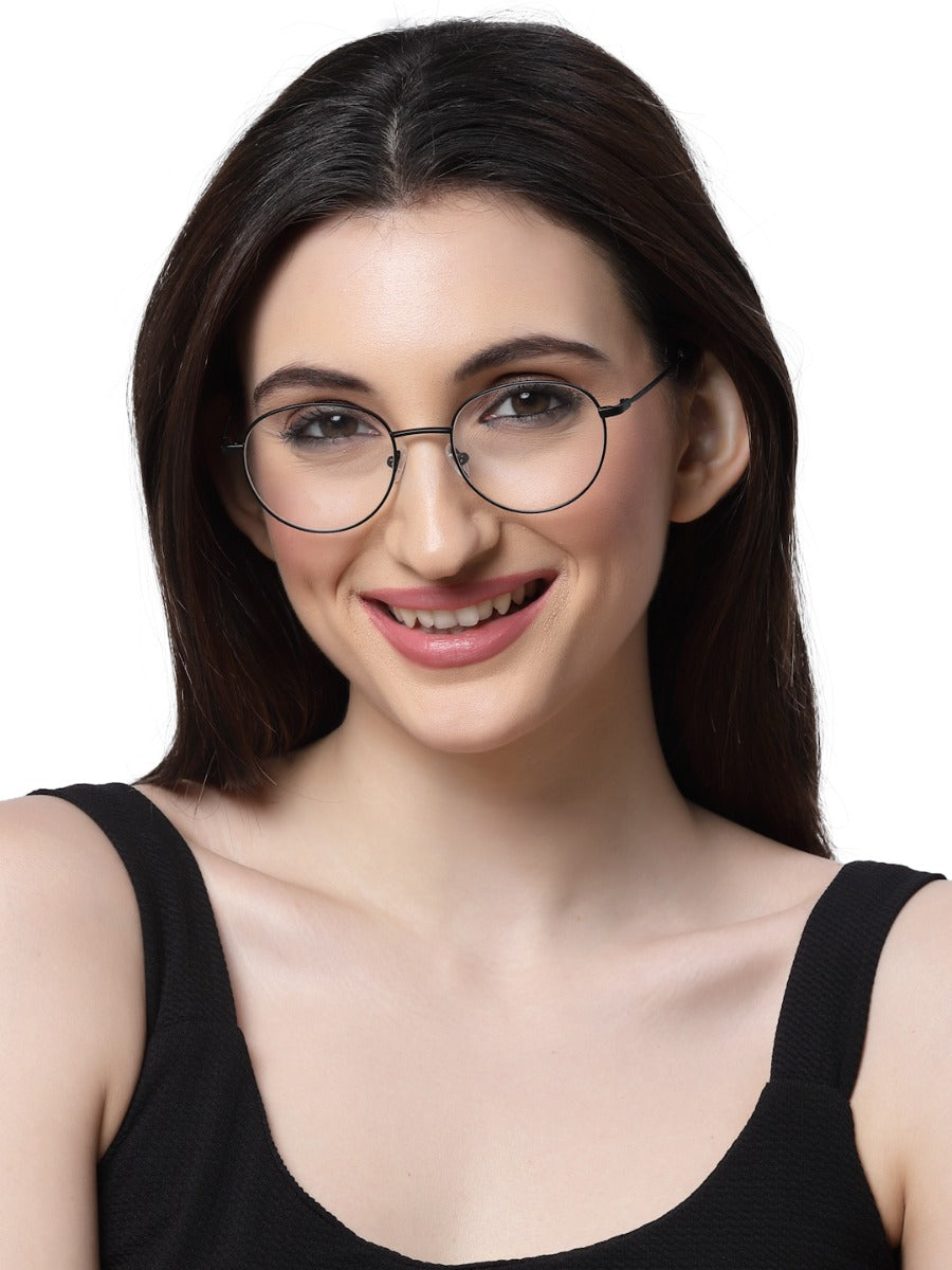 Full-Rim Round Black Spectacles