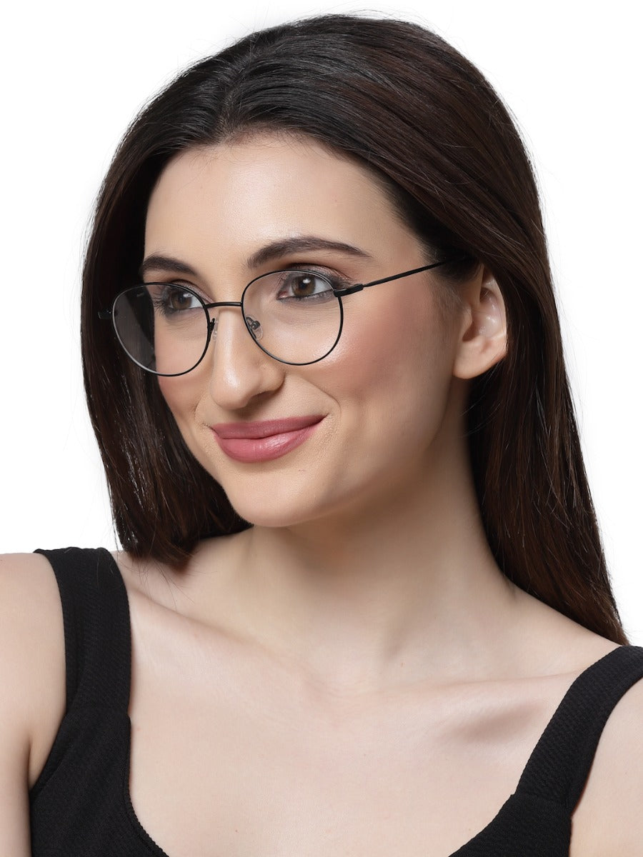 Full-Rim Round Black Spectacles