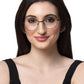 Full-Rim Navy Blue Square Cateye Spectacles