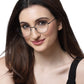 Full-Rim Navy Blue Square Cateye Spectacles