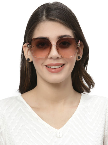 Light Brown Pink UV Sunglass for Women