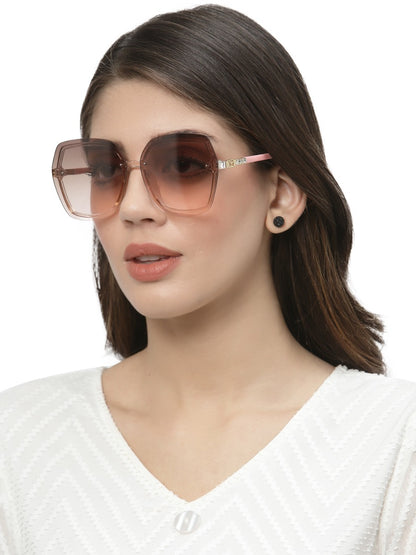 Light Brown Pink UV Sunglass for Women