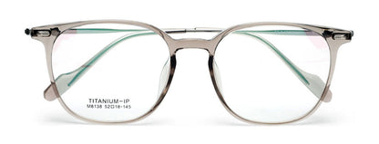 Trendy Titanium Transparent Mens Clear Frame Glasses with Silver Temple