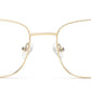 Gold Square Full-Rim Spectacles